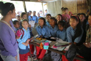 HCC Nepal Menstrual Hygiene Awareness Class Outside HCC Nepal Menstrual Hygiene Awareness Class Outside